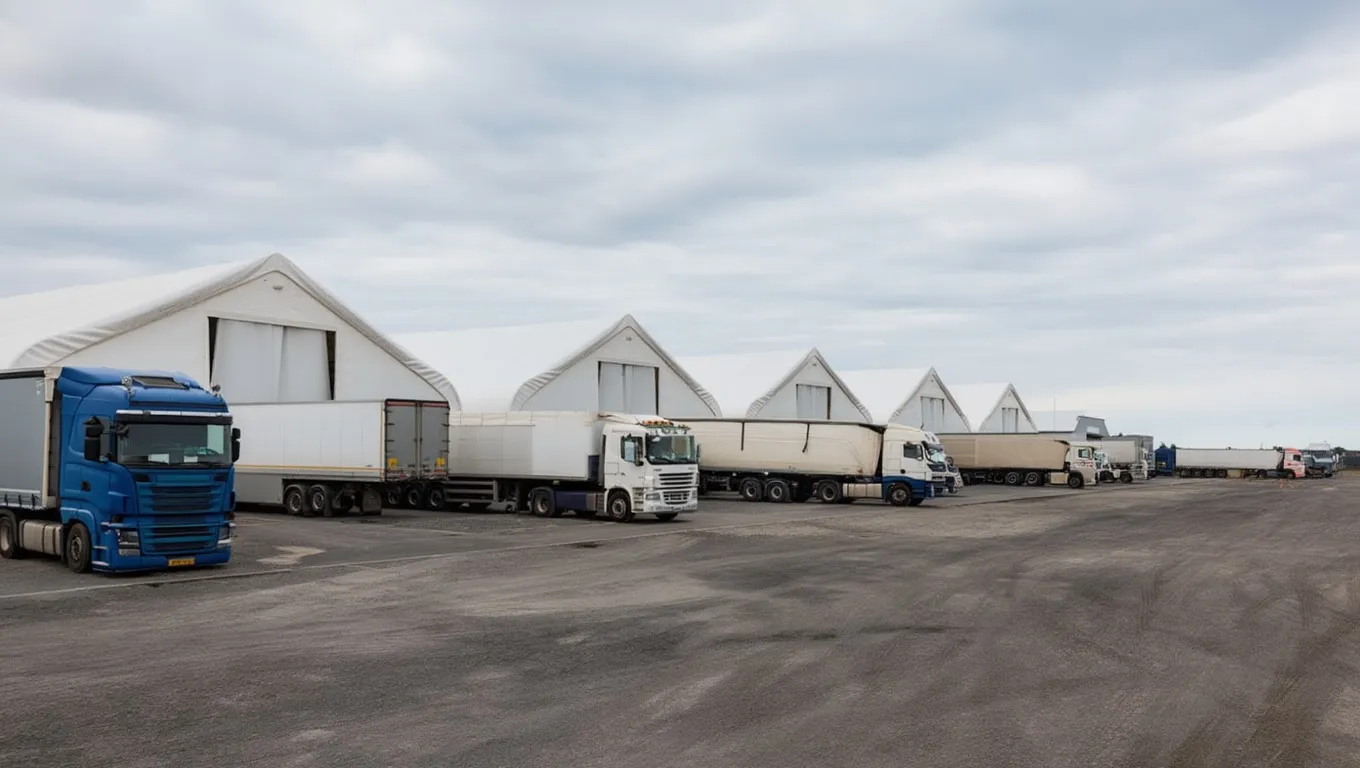 Строительство быстровозводимого тентового ангара 12х25 м фото